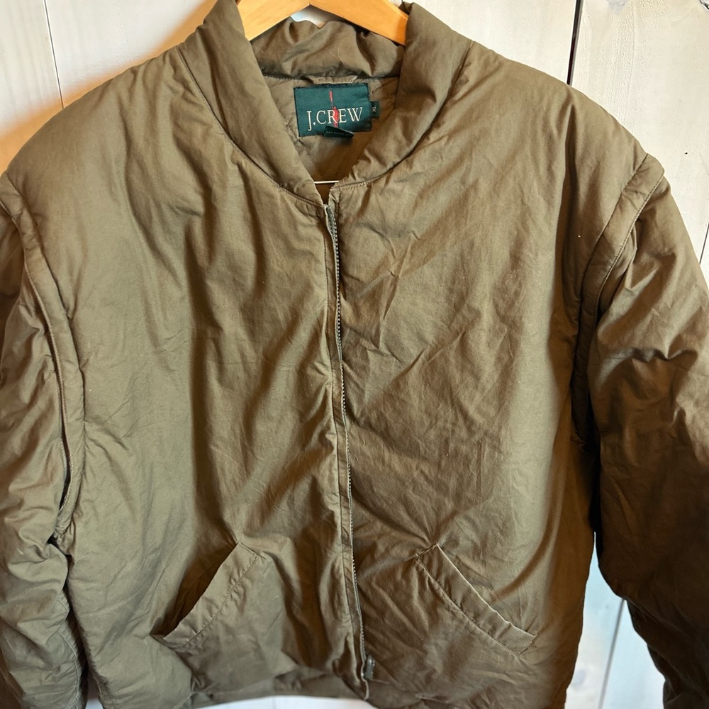 J. Crew Men's Olive Quilted Duck Down Jacket